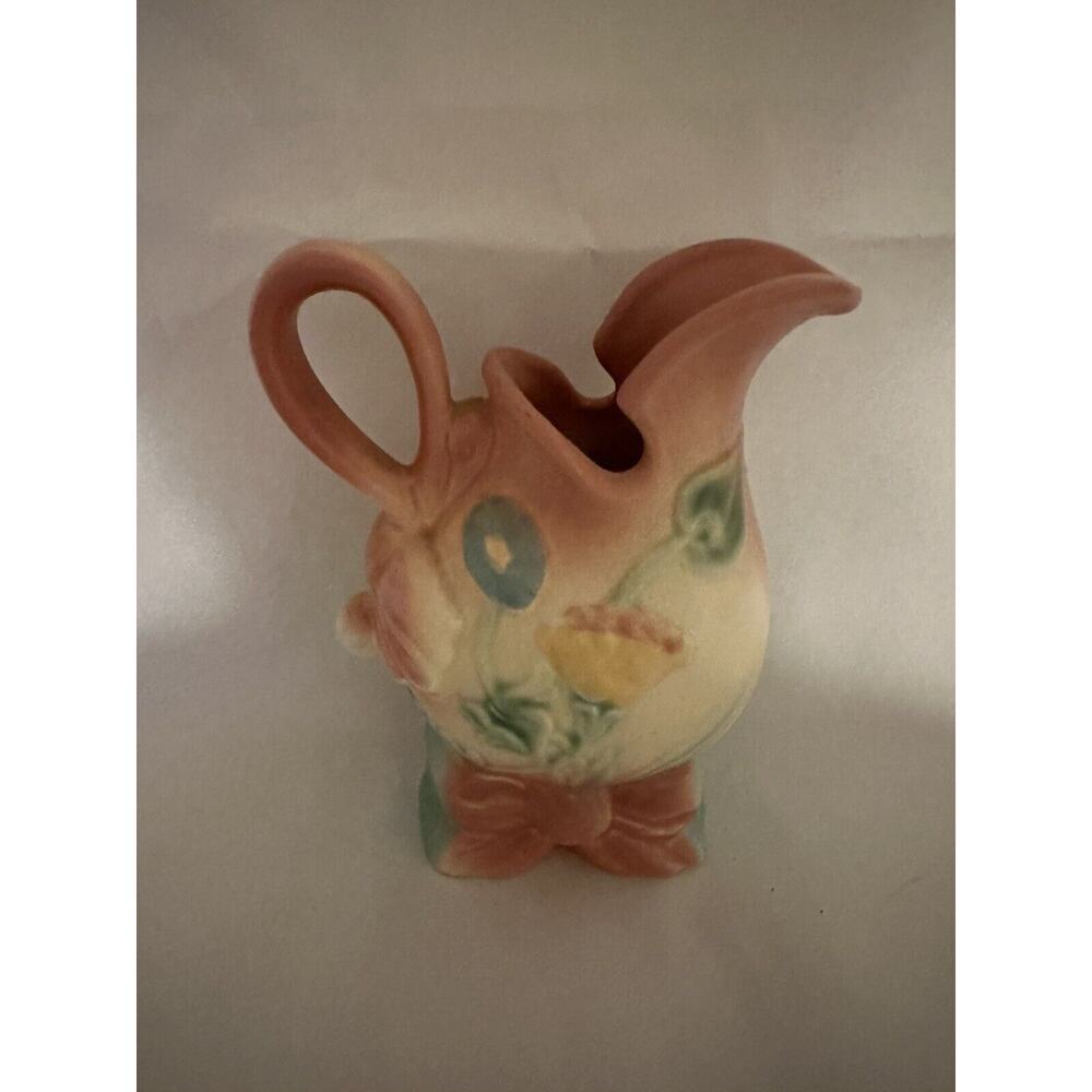 Vintage Original Hull Bow-Knot Pitcher/Vase. Pink/Blue. 5 1/2 Inches